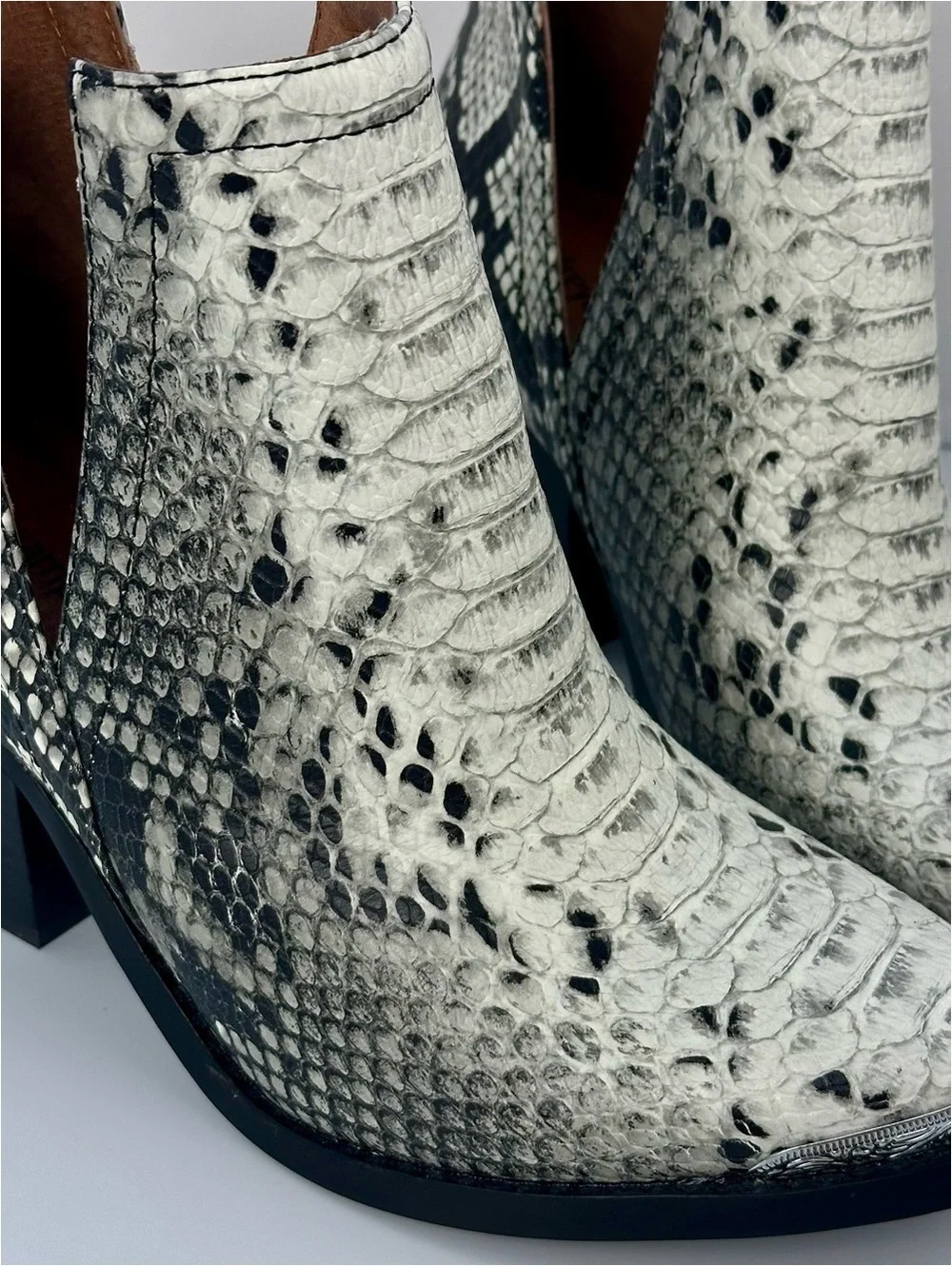 Jeffrey Campbell Snake Skin Ankle Boots. Cowboy boots